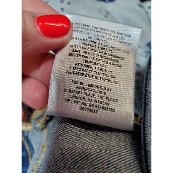 Anthropologie‎ PILCRO 30 Womens Denim Jean Shorts MID RISE SLIM Blue Cut-offs - Picture 4 of 9